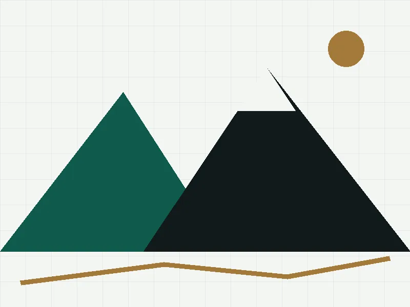 Ilustración abstracta de montañas y una ruta